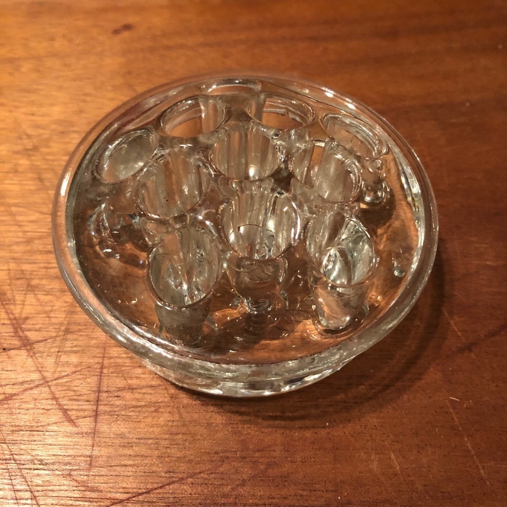 Retro glass flower frog for flower displays or for the frog collector